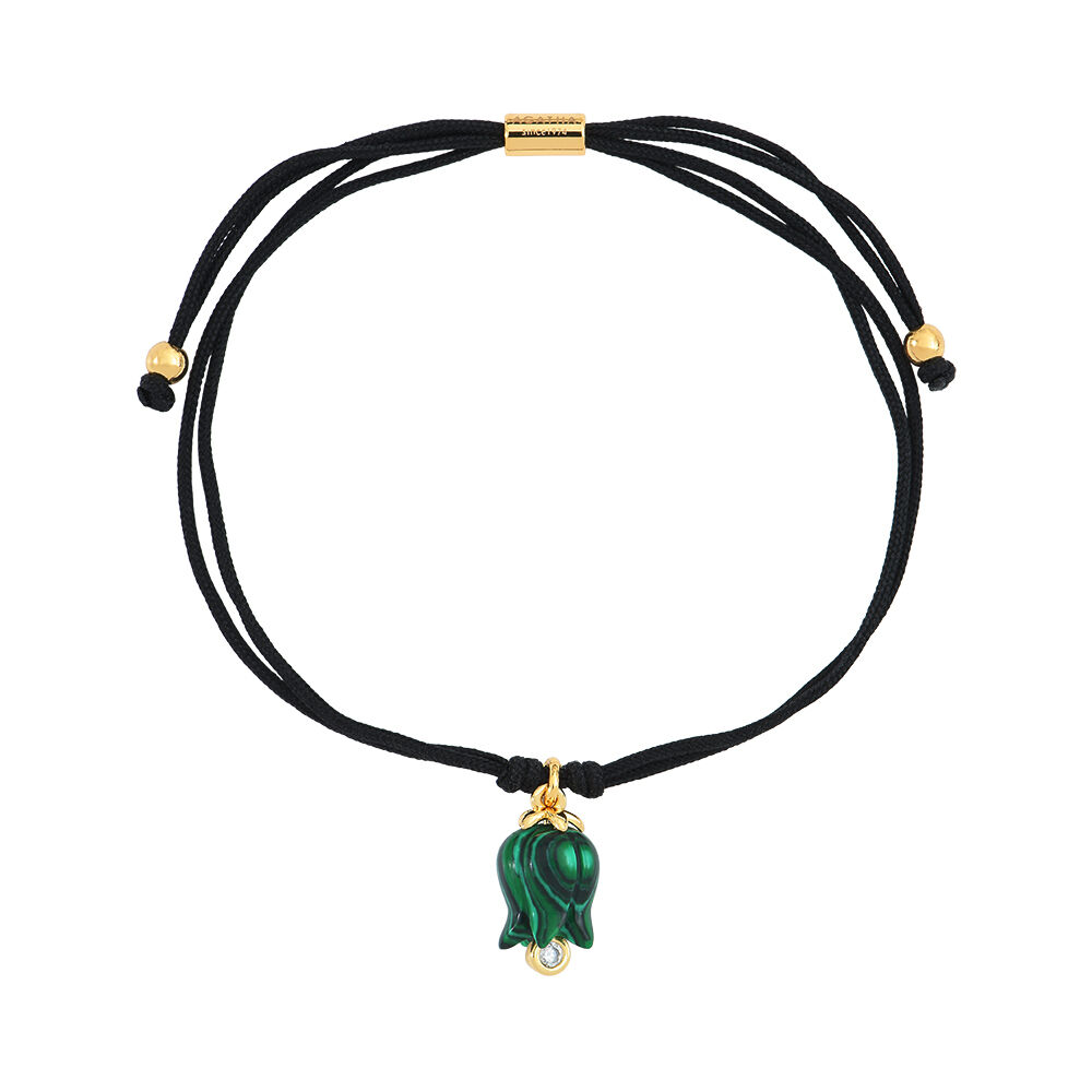 Cord bracelet AMULETTE - Green / Golden - All bracelets  | Agatha