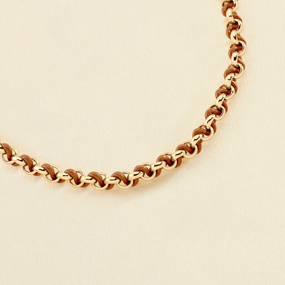 Mid-length necklace TWIGGY - gold / camel - All jewellery  | Agatha