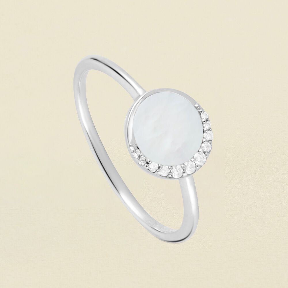 Thin ring MOONNACRE - Pearl / Silver - All jewellery  | Agatha