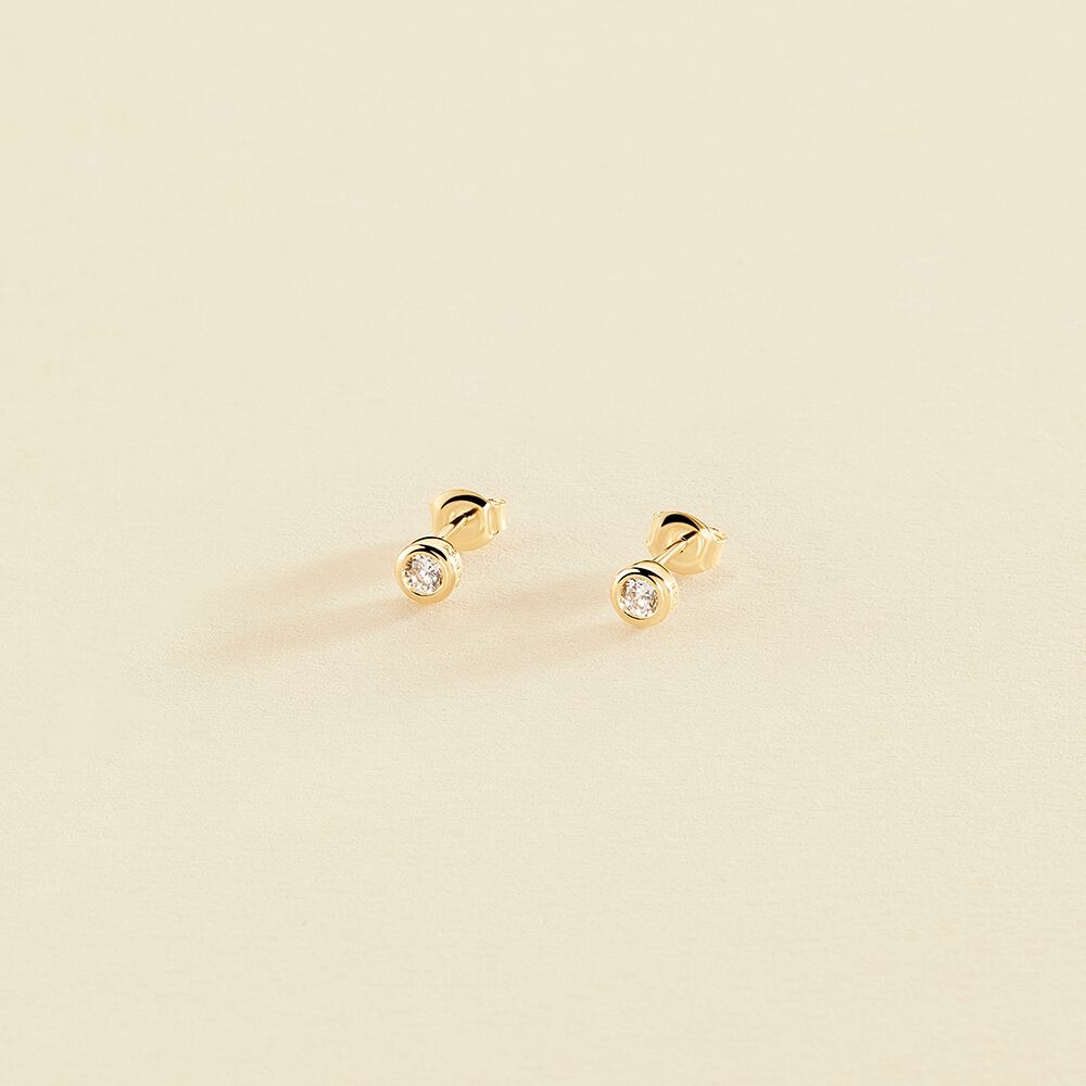 Stud earrings BRILLANT - Crystal / Golden - All earings  | Agatha