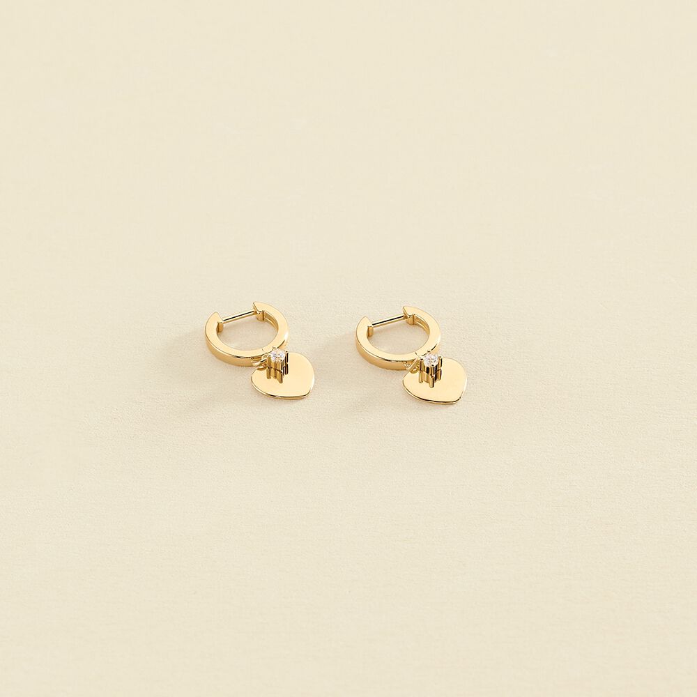 Hoops CORAZON - Crystal / Golden - All earings  | Agatha