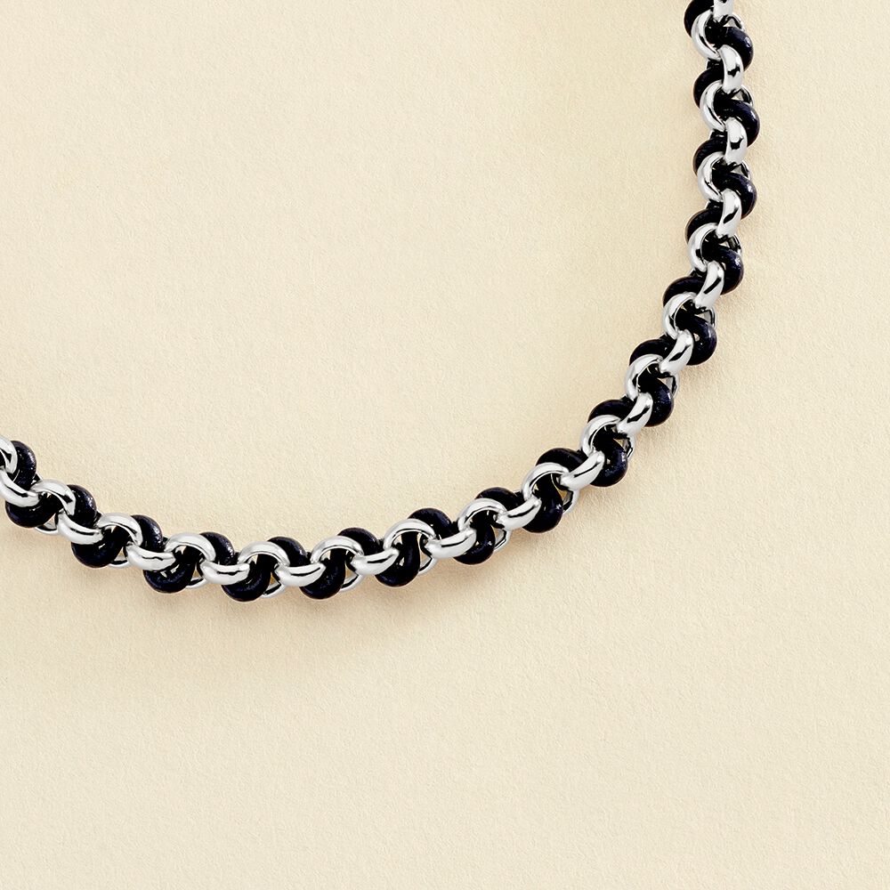 Mid-length necklace TWIGGY - Silver / Dark Blue - All jewellery  | Agatha