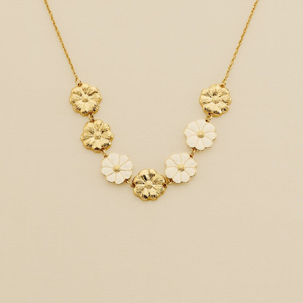 Choker necklace FLORA - Golden / White - All jewellery  | Agatha