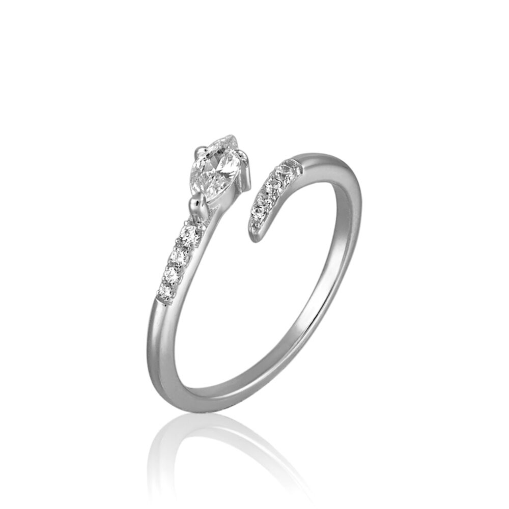 Thin ring SNAKY - Crystal / Silver - All jewellery  | Agatha