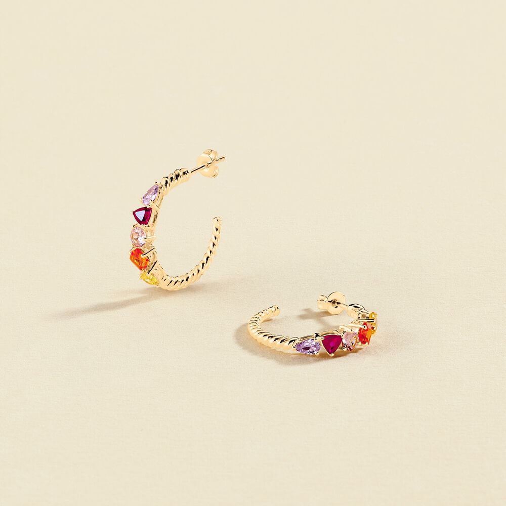 Hoops NOUVELLE VAGUE - Multicolor / Gold - All jewellery  | Agatha