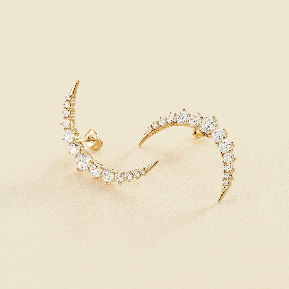 Stud earrings CREPUSCULE - Crystal / Golden - All earings  | Agatha